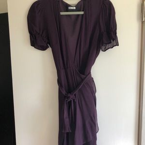 Reformation short wrap dress with ruffles